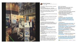 LinkedIn-Beitrag von Airyx mit drei Teammitgliedern und einem Gasanalysegerät am IFAT-Messestand.