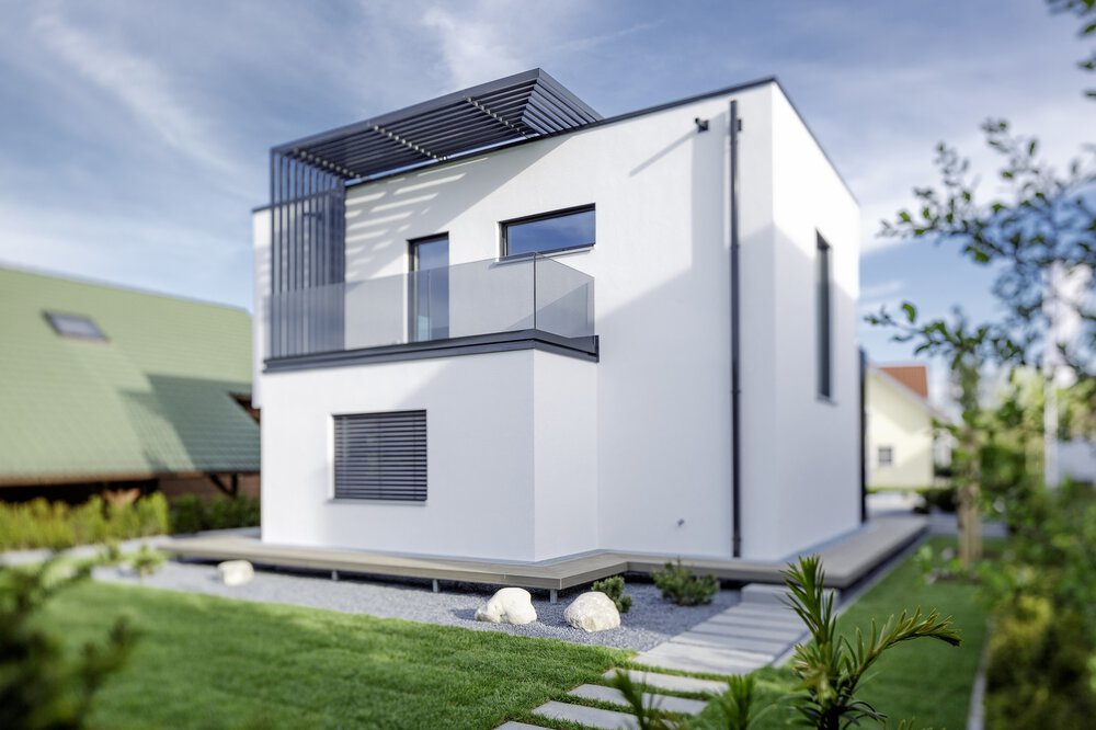 Rückansicht Musterhaus LUXHAUS 