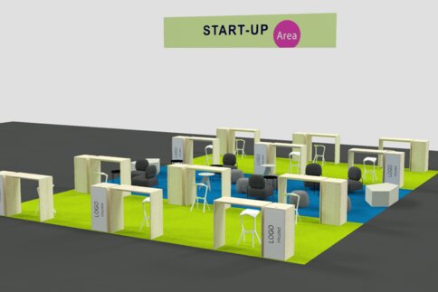 Standpaket der World of Quantum Messe mit individuell gestaltetem Messestand