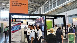 Blick auf Smart Maintenance Pavilion Messestand
