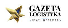 3D-Logo mit gelbem Stern und blauen Akzenten; darunter Text: „GAZETA LOGISTYKA - STAY INFORMED“.