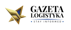 3D-Logo mit gelbem Stern und blauen Akzenten; darunter Text: „GAZETA LOGISTYKA - STAY INFORMED“.
