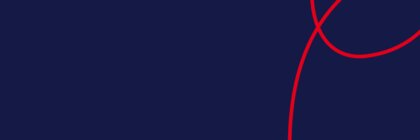 A dark blue background with a curved red line on the right forming a loop.