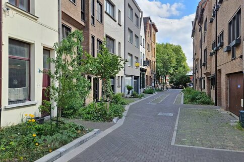  A garden street runs between the houses