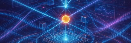 Visualisierung quantentechnologischer Grundlagen – ein leuchtendes Teilchen über einem Chip symbolisiert innovative Enabling-Technologien für die Quantenwelt.