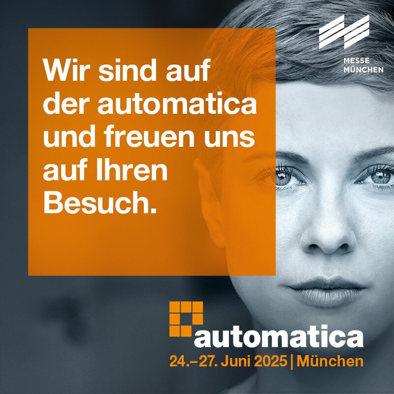 Banner mit Keyvisual der automatica und dem Text: 