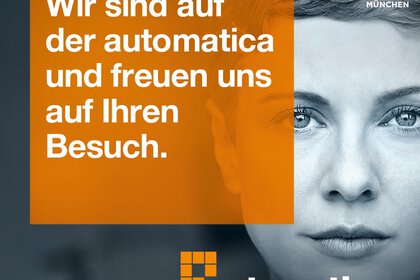Banner mit Keyvisual der automatica und dem Text: 