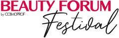 „Beauty Forum Festival“-Textlogo auf schwarzem Hintergrund.