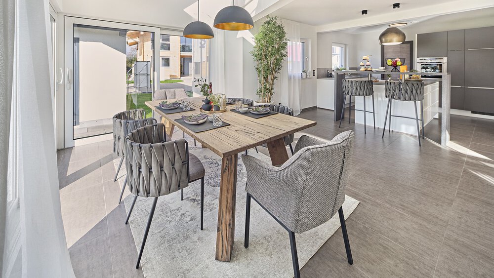 Wohnküche Musterhaus Poing-Grub von KAMPA GmbH