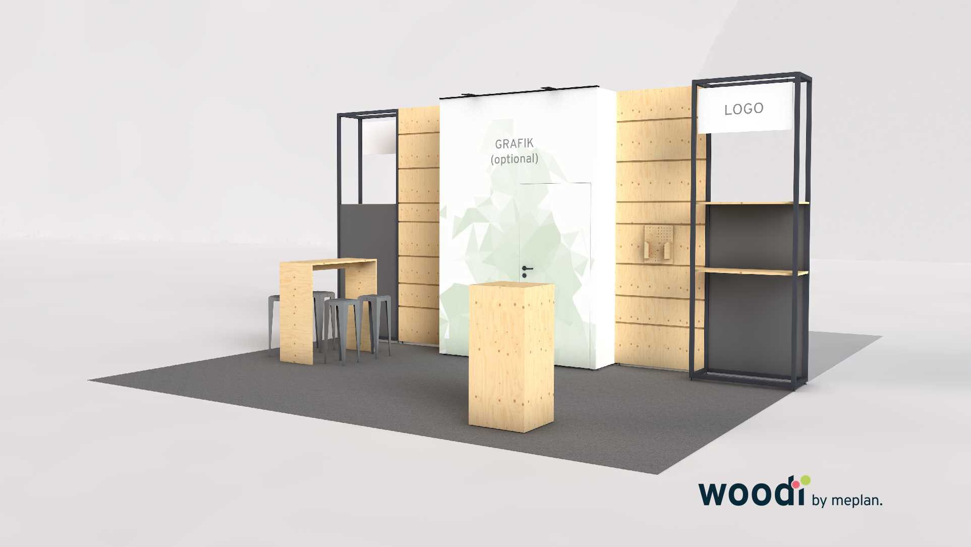 Rendered exhibition stand 