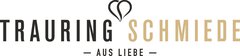 Logo with ‘TRAURING SCHMIEDE’ in black and gold text and a heart symbol at the top.