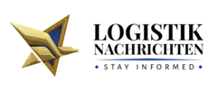 Gold-blaues Sternlogo neben dem Text „LOGISTIK NACHRICHTEN - STAY INFORMED