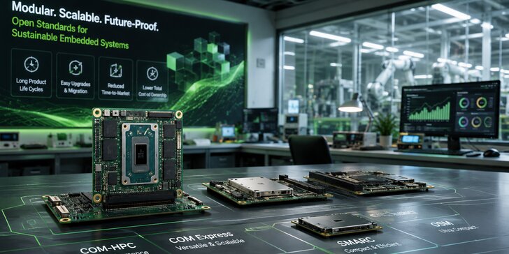 Computer-on-Module standards COM-HPC, COM Express, SMARC, and OSM for modular and scalable embedded systems.