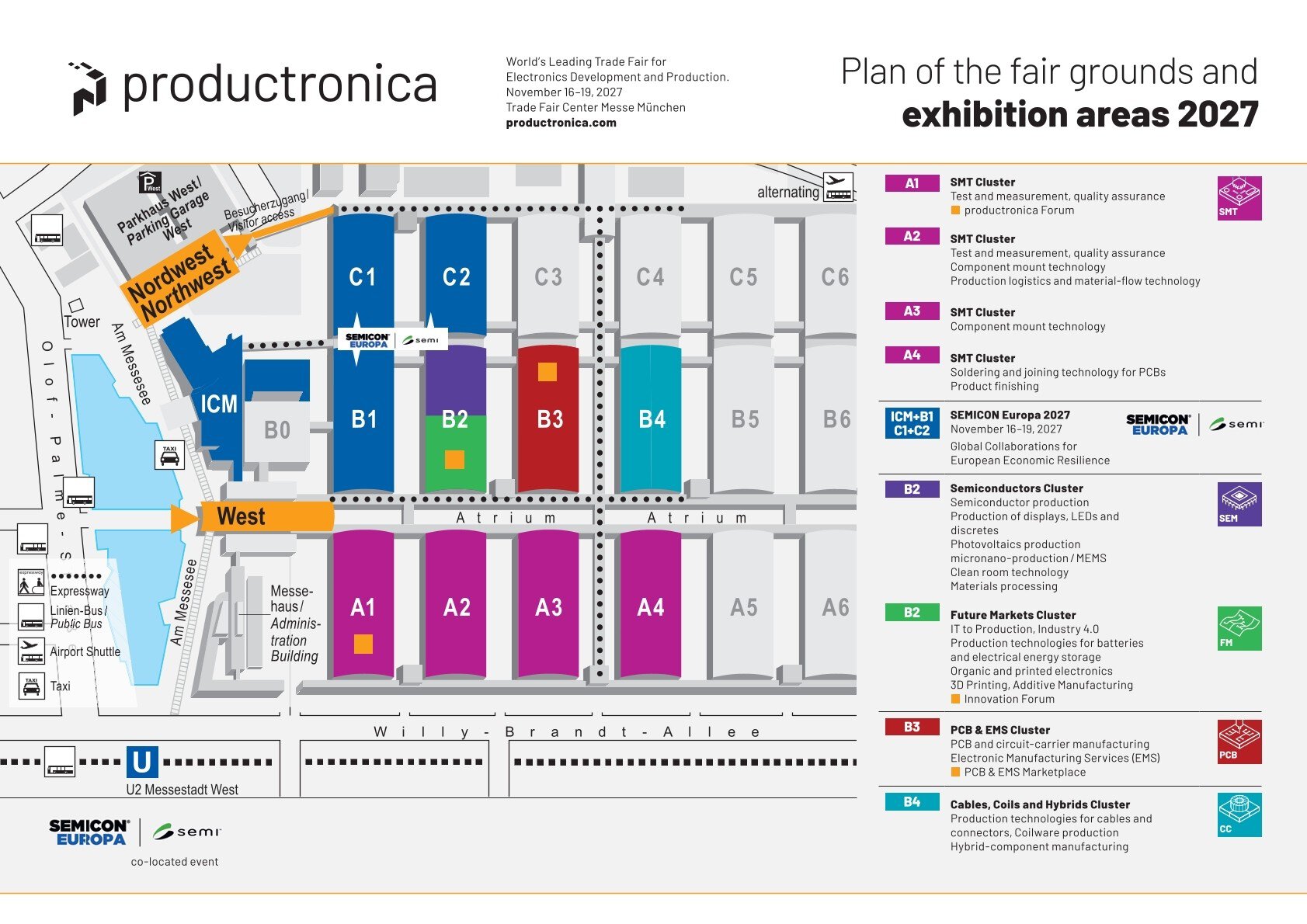 Hall plan of productronica 2027