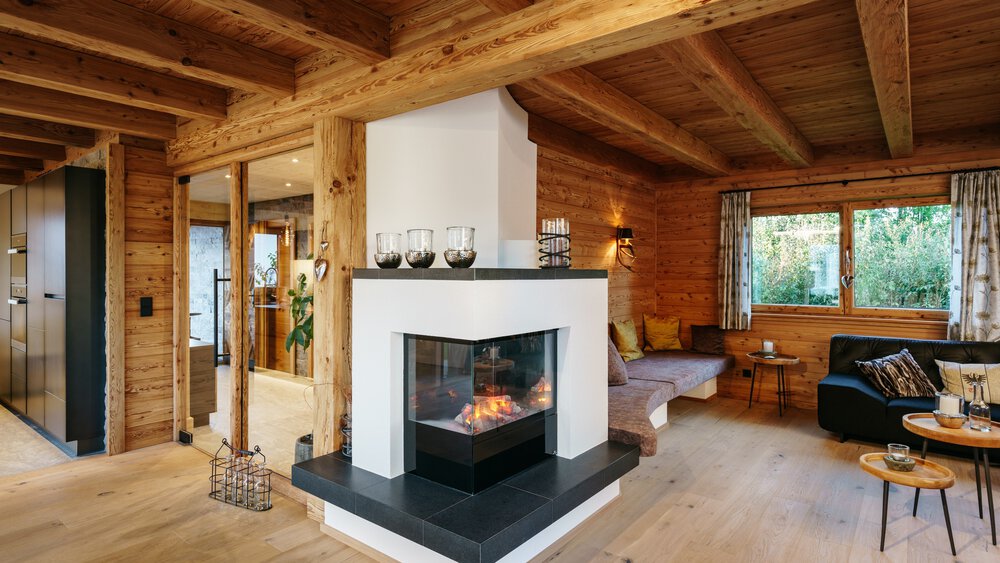 Wohnzimmer Musterhaus Tiroler Holzhaus GmbH 