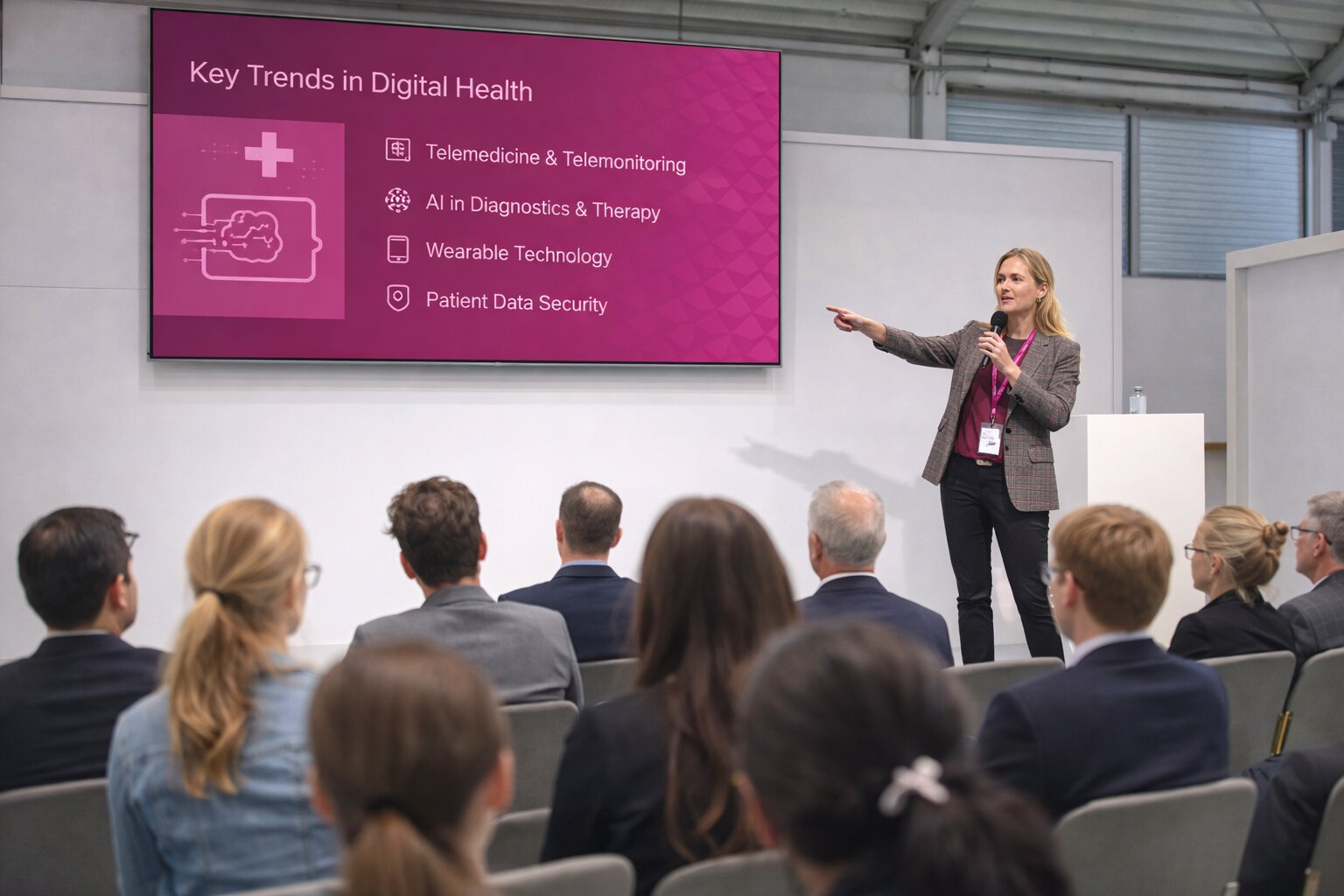 Presentation on digital health trends at the DMEA solutions hub
