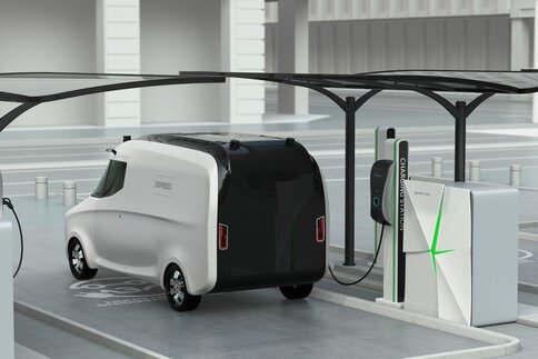 elektrefiziertes Fahrzeug beim Aufladen