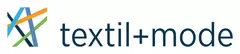 Logo mit bunten, sich kreuzenden Linien auf der linken Seite und dem Text textil+mode auf der rechten Seite.