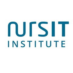 Blaues Textlogo mit der Aufschrift NURSIT INSTITUTE auf weißem Hintergrund.