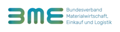 Logo of the German Association of Materials Management, Purchasing and Logistics with stylised ‘BME’ in green and blue colour gradient.