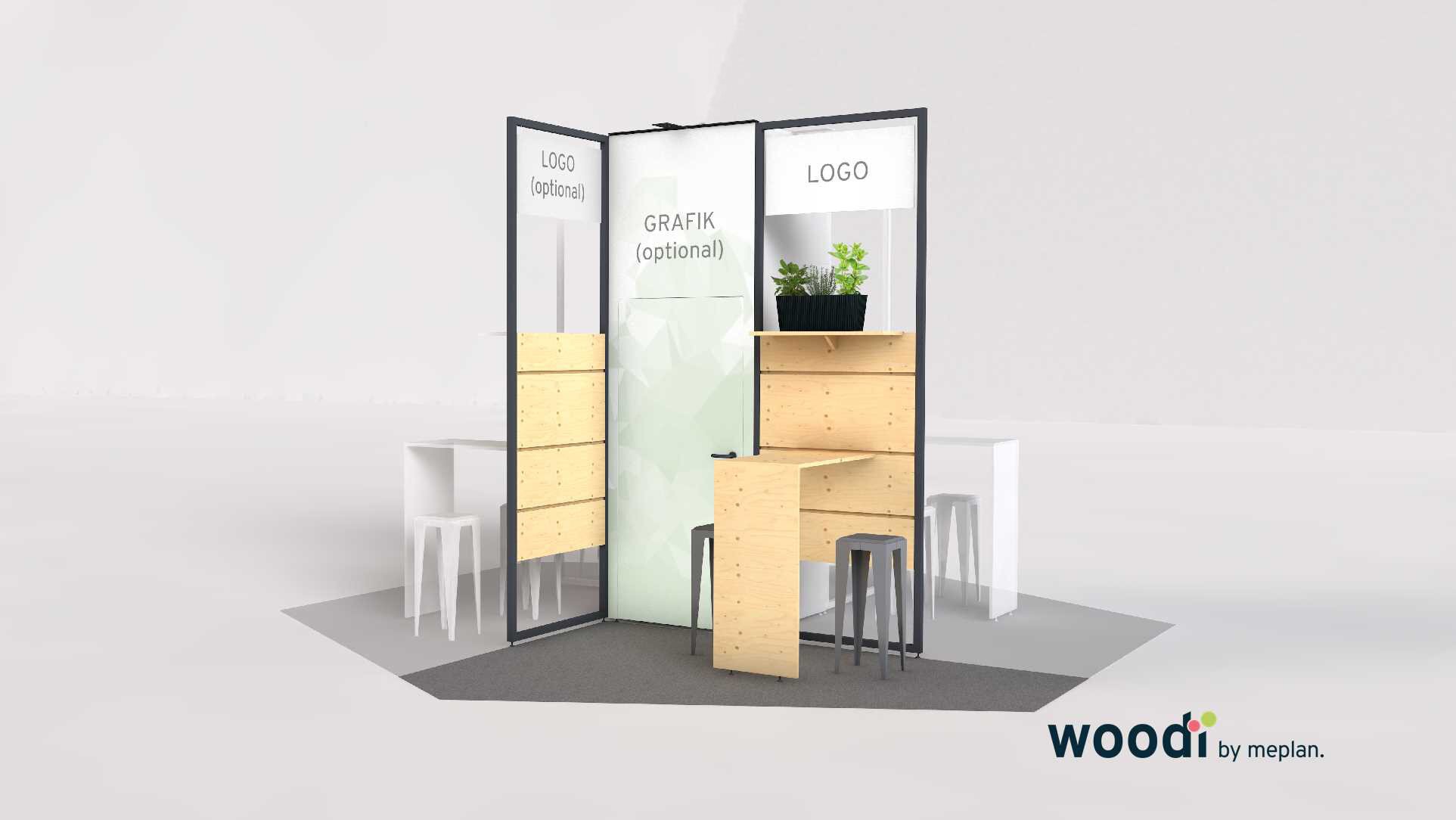 Rendered exhibition stand 