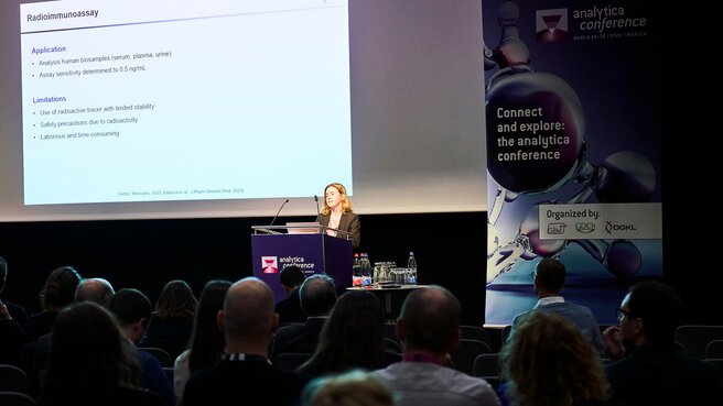 Presentation on the analytica conference stage