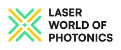 Logo of the Laser World of Photonics, with a stylized turquoise-yellow X with a dot in the middle.