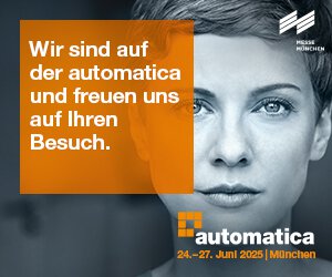 Banner mit Keyvisual der automatica und dem Text: 