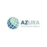 The AZURA INTERNATIONAL logo in blue, turquoise and grey lettering, featuring a stylised three-coloured globe with a grid pattern in front of it.