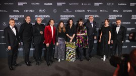 The jury members pose on the red carpet at the INHOGENTA AWARD Gala, with a brand backdrop behind them.