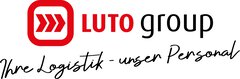 Red LUTO logo with arrows pointing to the right in a rounded square, black background.