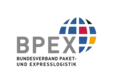 Logo with ‘BPEX’ lettering and globe with blue, red and yellow segments, including ‘BUNDESVERBAND PAKET- UND EXPRESSLOGISTIK’.