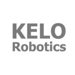 KELO Robotics-Logo mit „KELO“ in fetten Großbuchstaben und „Robotics“ darunter in normaler Schriftart, beide in Grau.