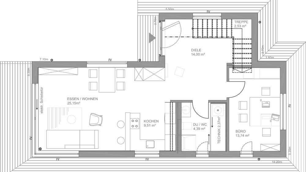Grundriss Erdgeschoss LUXHAUS 
