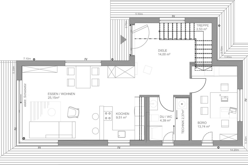 Grundriss Erdgeschoss LUXHAUS 