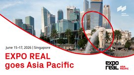 Die EXPO REAL Asia Pacific findet vom 15. bis 17. Juni 2026 in Singapur statt