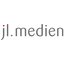Logo mit dem Text „jl.medien“ in Grau, mit einem roten Punkt über dem Buchstaben „j“.