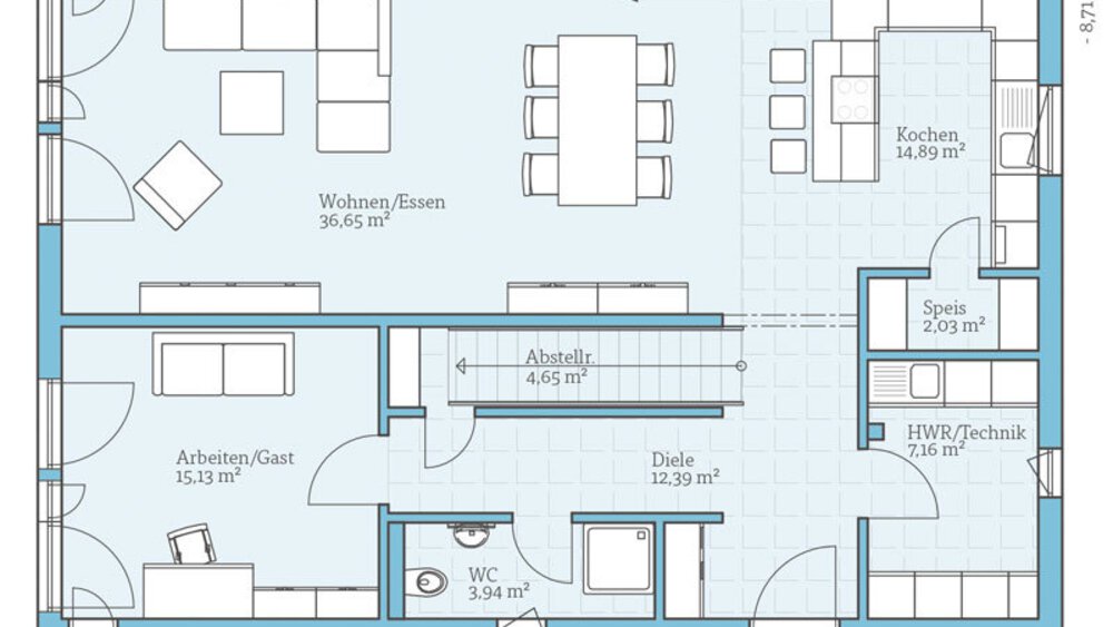 Grundriss Erdgeschoss Musterhaus Hanse Haus GmbH & Co. KG 