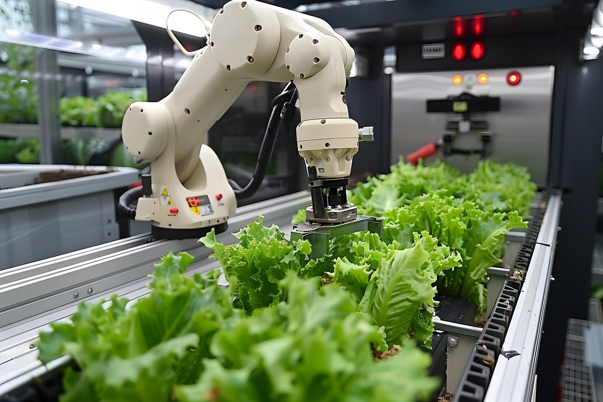 Lebensmittelindustrie: Roboterarm Salat