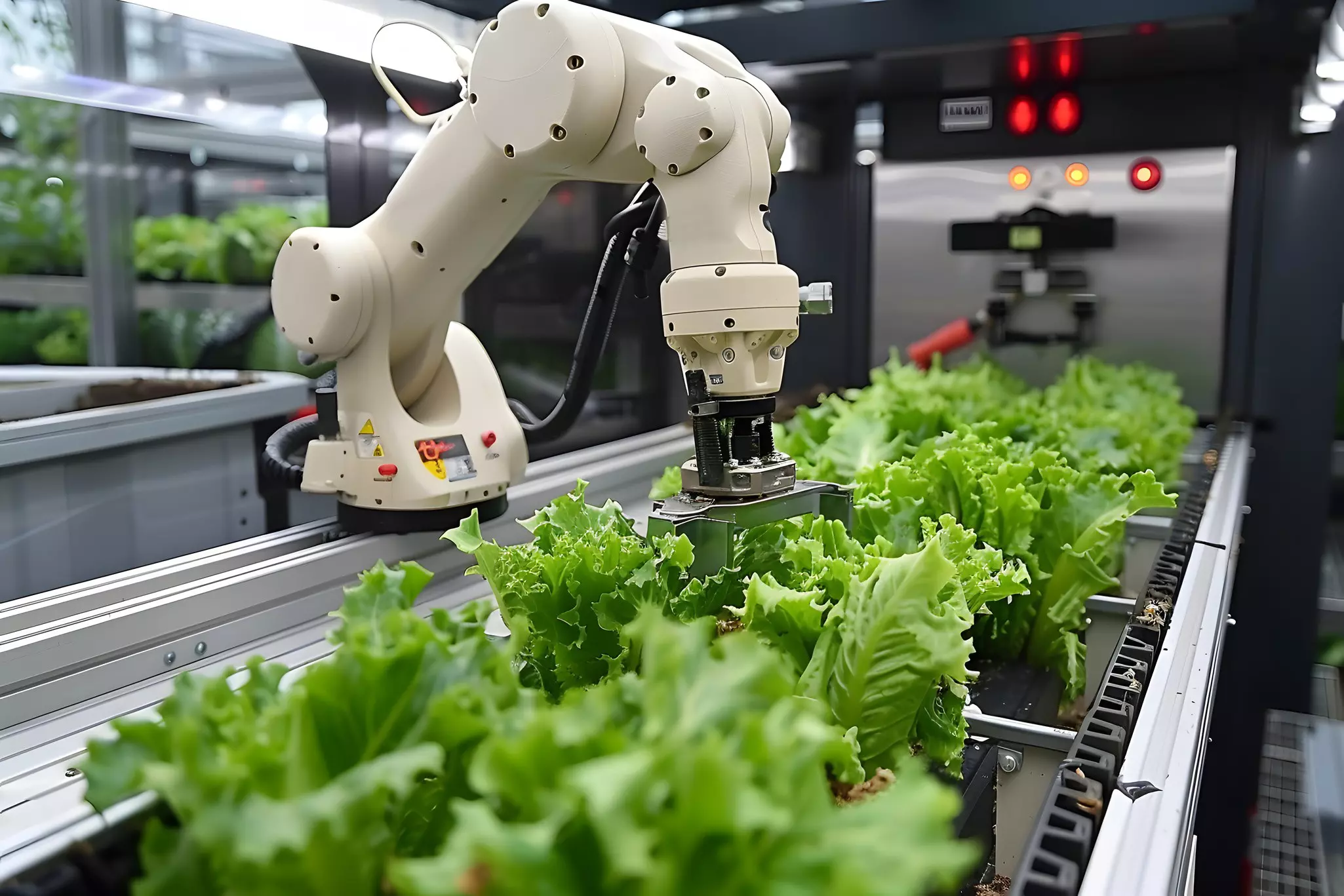 Lebensmittelindustrie: Roboterarm Salat