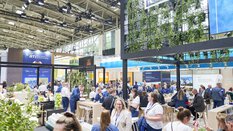 Übersicht eines Standes für digitalen Logistiknetzwerks auf der transport logistic 2025