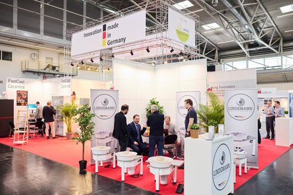 Young Innovators exhibition stand featuring discussions