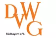 Orange-coloured, overlapping letters DWVG with ‘Südbayern e.V.’ in black letters below.