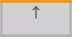 Grey box with an arrow pointing upwards from the centre to an orange line.