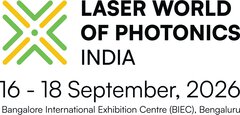 The Laser World of Photonics India logo with green and yellow rays emanating from a green dot in the centre, as well as the date and venue.