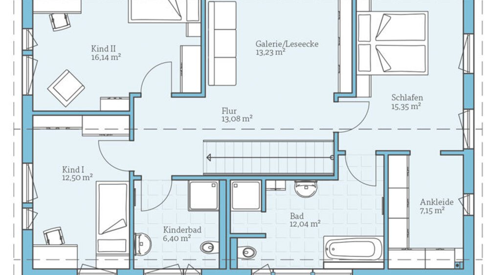 Grundriss Dachgeschoss Musterhaus Hanse Haus GmbH & Co. KG 