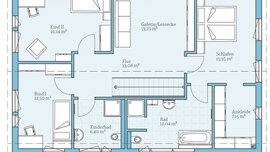 Grundriss Dachgeschoss Musterhaus Hanse Haus GmbH & Co. KG 