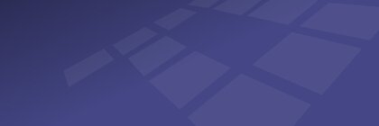 Lila Hintergrundverlauf auf dem perspektivisch angeordnete halbtransparente Rechtecke ein stilisiertes P bilden.
