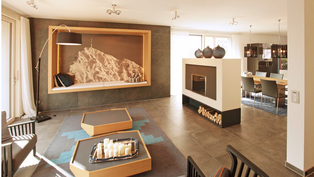 Wohnzimmer Musterhaus Rötzer-Ziegel-Element-Haus GmbH 