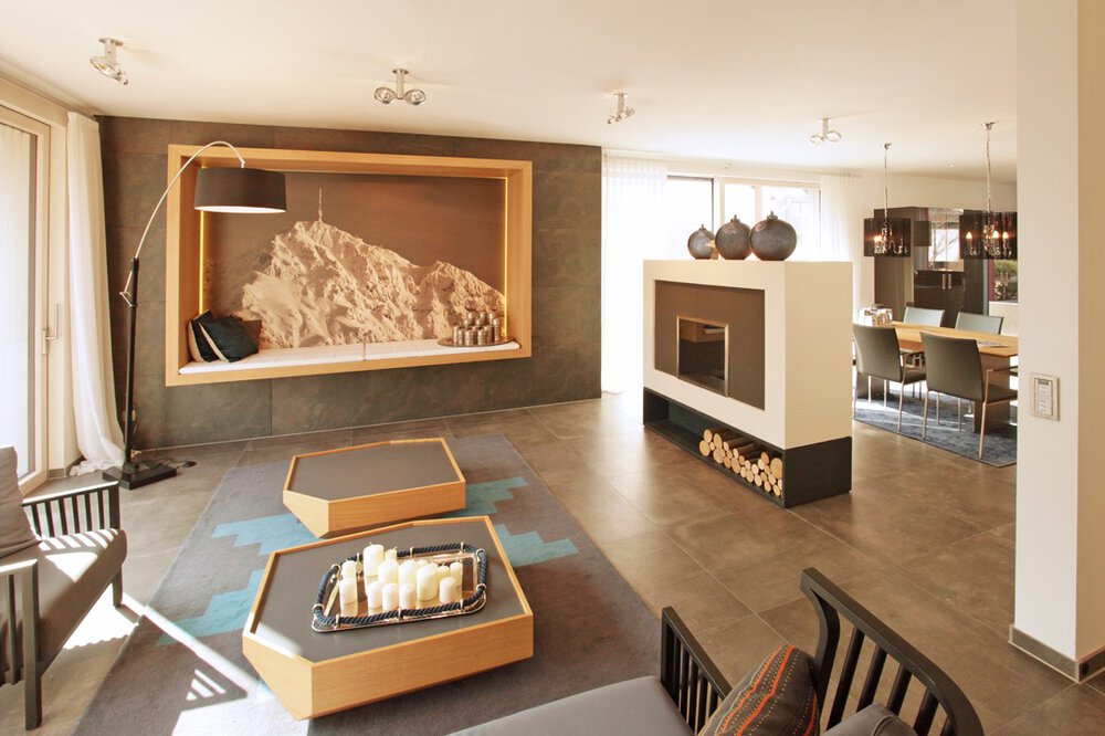 Wohnzimmer Musterhaus Rötzer-Ziegel-Element-Haus GmbH 